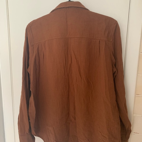Joe Fresh brown gauzy button up - Picture 3 of 3